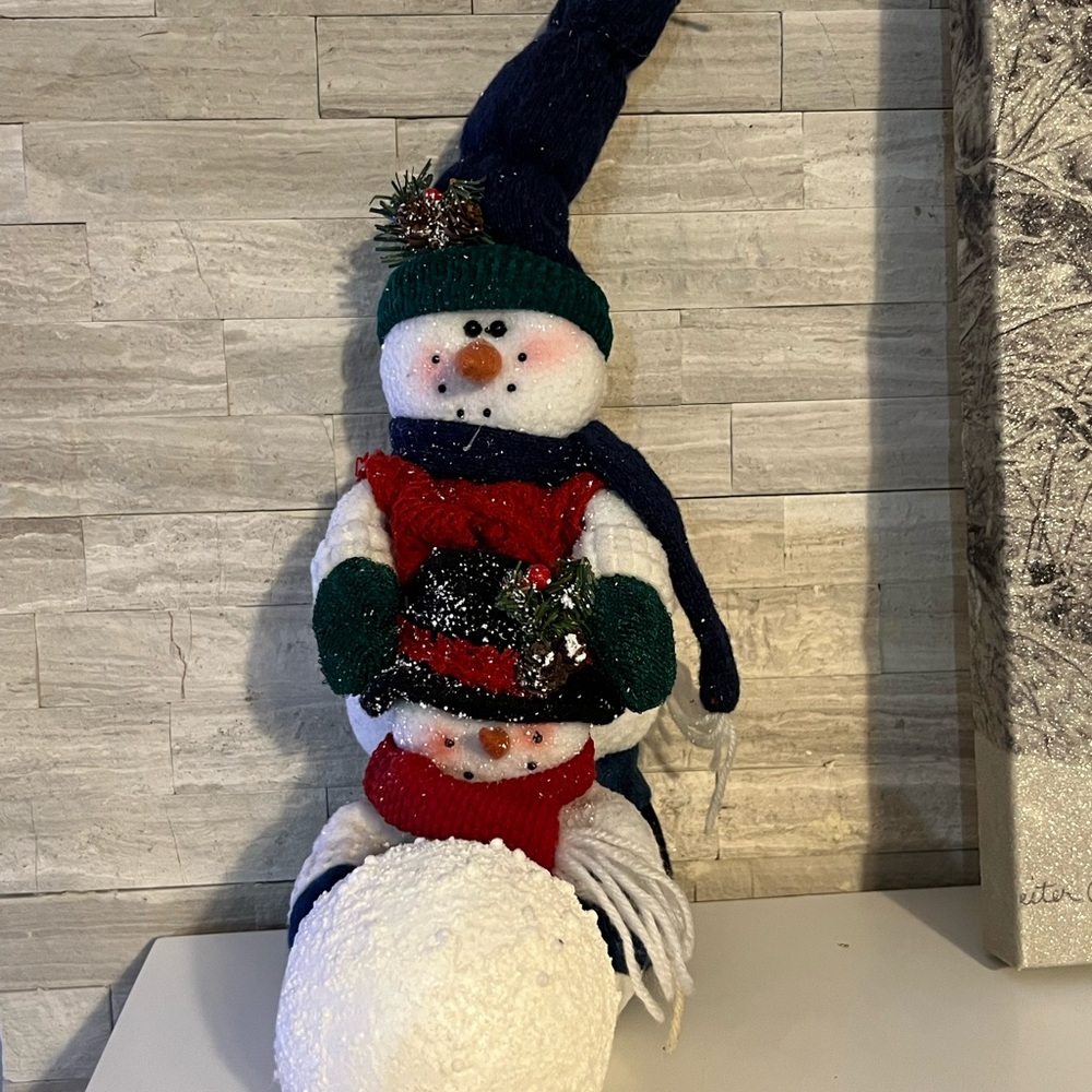 13” Stuffed Snowmen (2) with snowball in front